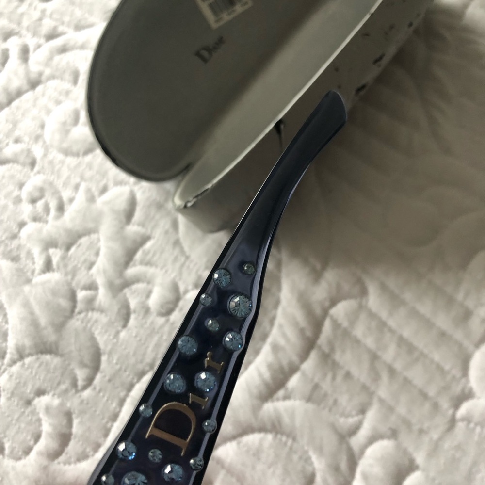 Authentic Dior blue  Sunglasses with Blue Crystal Accents - Picture 5 of 6